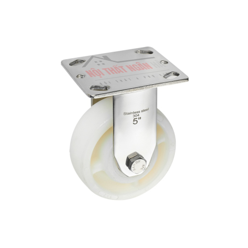 Bánh xe đẩy nhựa PA CP058 cố định càng inox 304 - Ảnh 2