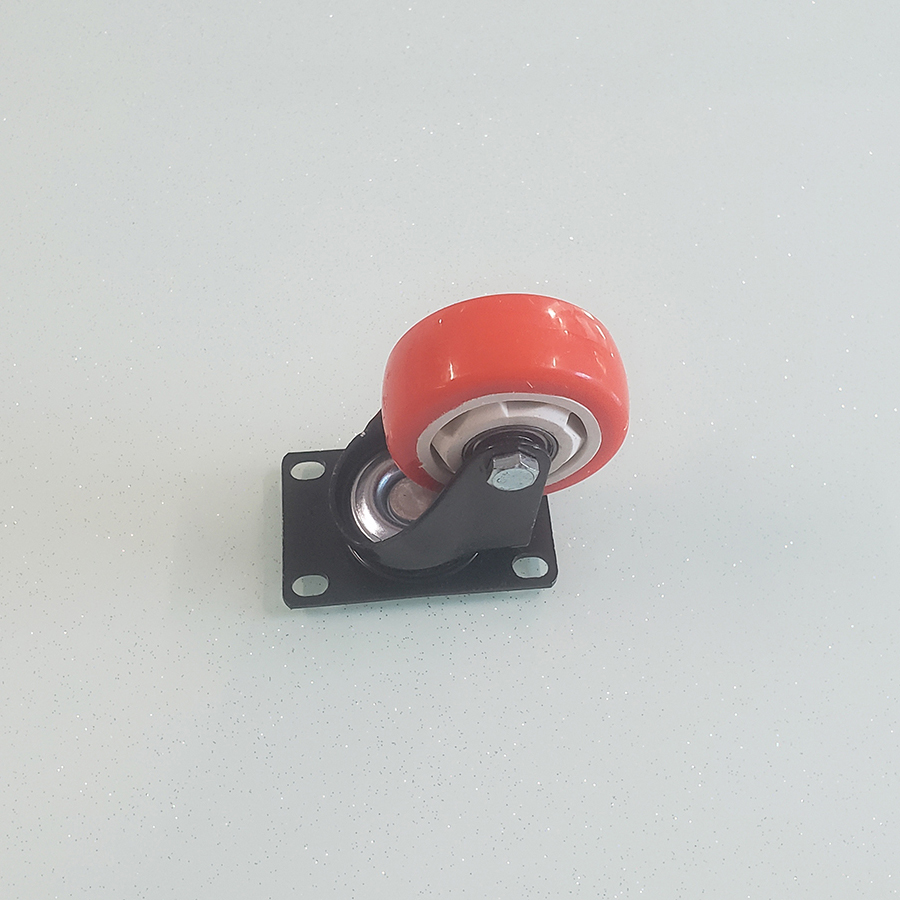 Bánh xe đẩy nhựa PVC đỏ CP005 xoay không khóa - Ảnh 5