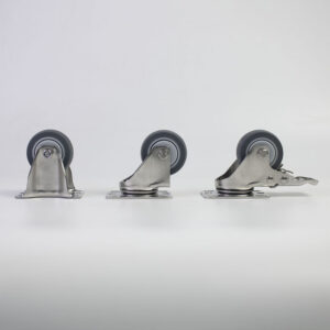 Bánh xe đẩy nhựa TPR CP015 Ø50mm càng inox 304