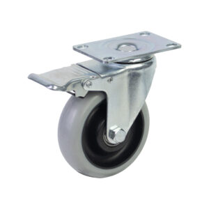 Bánh xe đẩy nhựa PP xám CP091 xoay có khóa