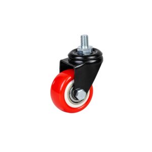Bánh Xe Cọc Vít Nhựa PVC Đỏ CP008 Xoay